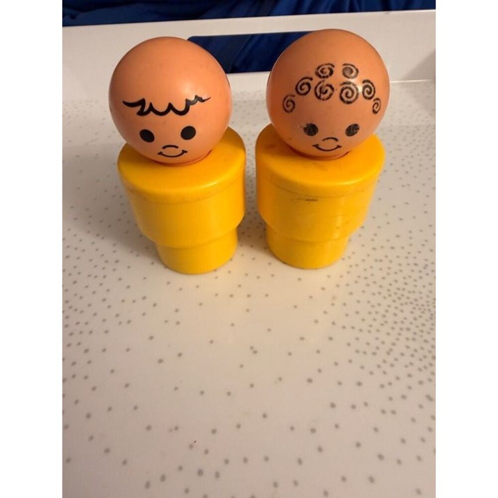 Vintage ‘74 Fisher Price Jumbo Little People Large Figure Lot Of 2